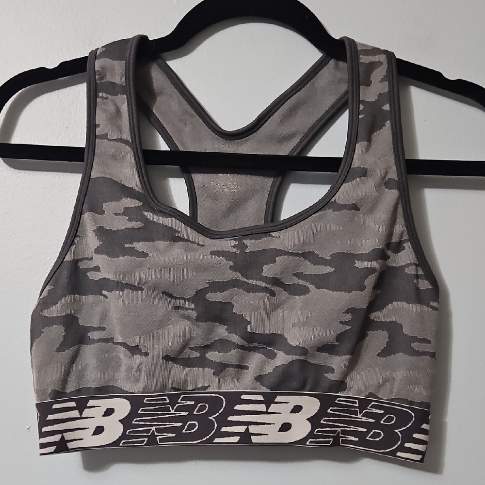 New Balance Women's Camouflage Sports Bra - Gray